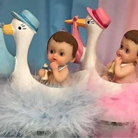 Gender Reveal Stork Boy & Girl Favor or Cake Topper Keepsakes - Picture 5 of 7